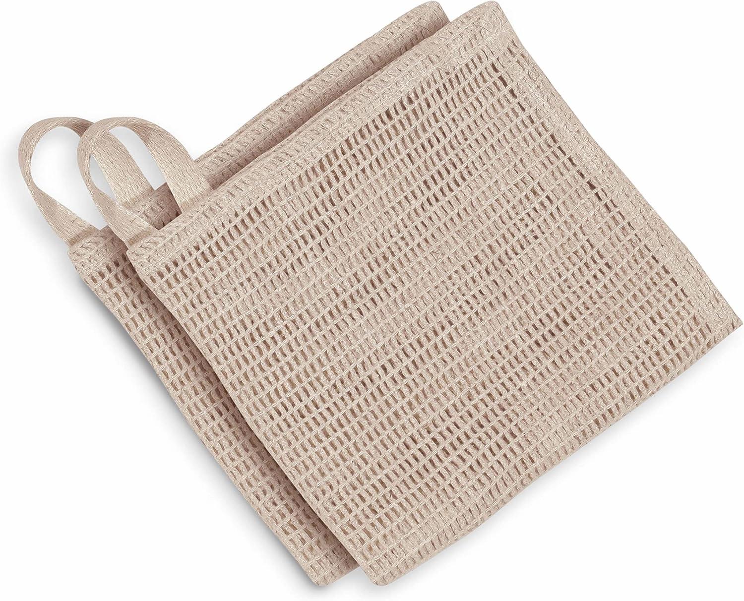 Bean Products Hemp Washcloth - Loose Weave Design for Effective Cleaning - Open Knit Exfoliating Wash Cloth - Fast Drying, Hemp & Organic Cotton - 10” x 12”, 2 Pack