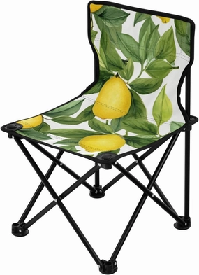 Beautiful Lemons Leave Folding Portable Camping Chairs for Men and Women Lightweight Travel Chairs Ergonomically Designed Camping Essentials for Travel Beach Cooking Picnic