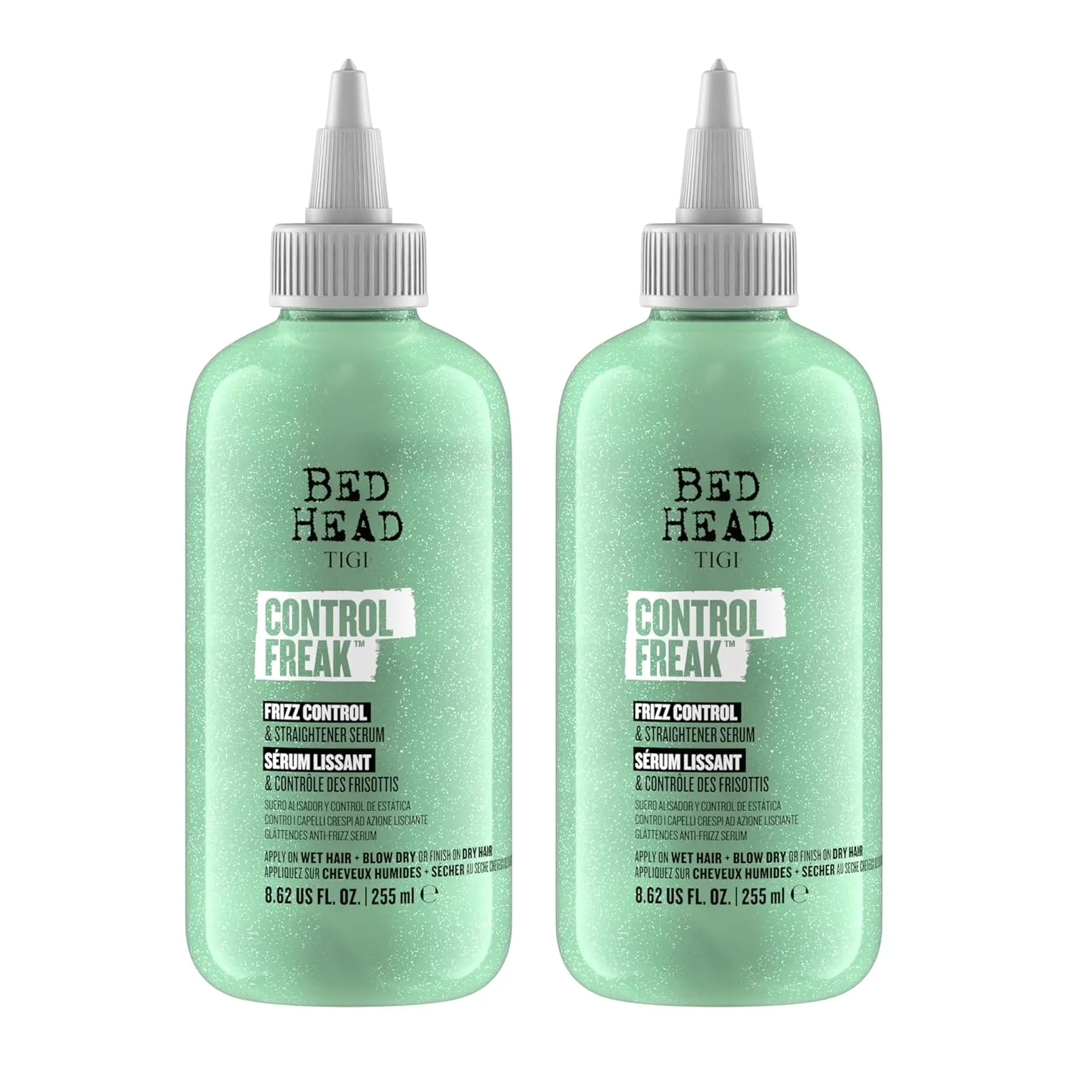 Bed Head TIGI Control Freak Frizz Control & Straightening Serum - Use for Anti-Frizz & Smoothing - For Frizzy, Curly & Coarse Hair - Use on Damp & Dry Hair - Fly Away Hair Tamer - 8.62 oz (2 Pack)