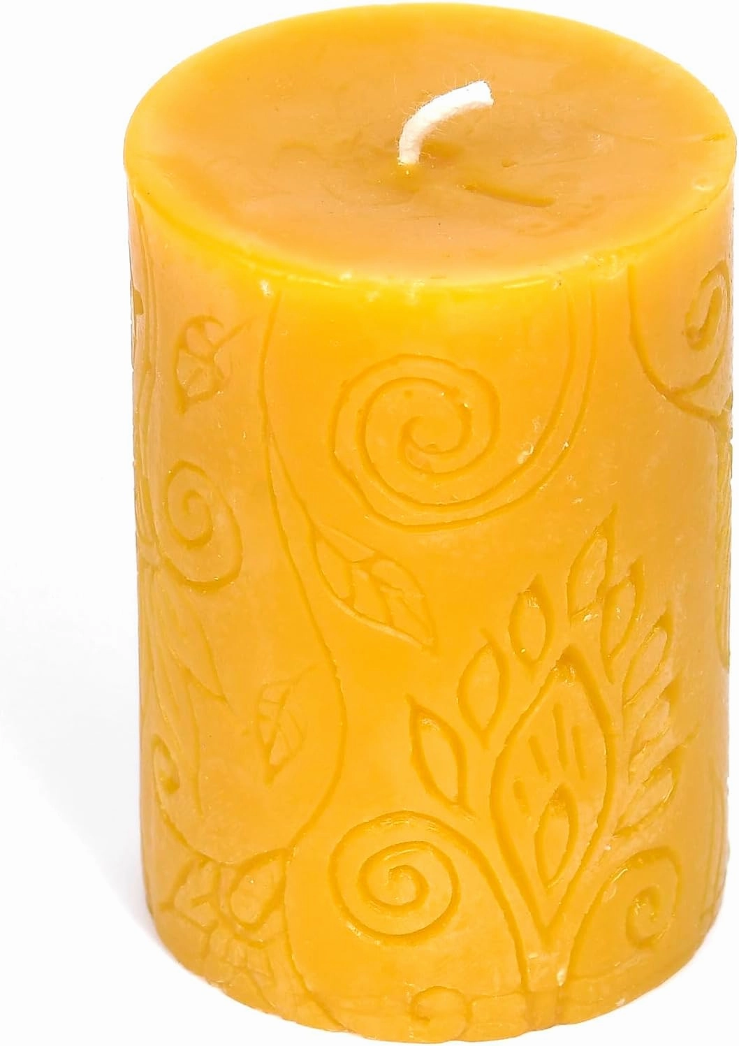 BeeTheLight Beeswax Pillar Candle - 100% Pure Bees Wax - Choose Your Size and Color - 24 Hour Burn Time - 2x3 - Unscented - Natural Light Honey Scent (Natural Yellow, Small)