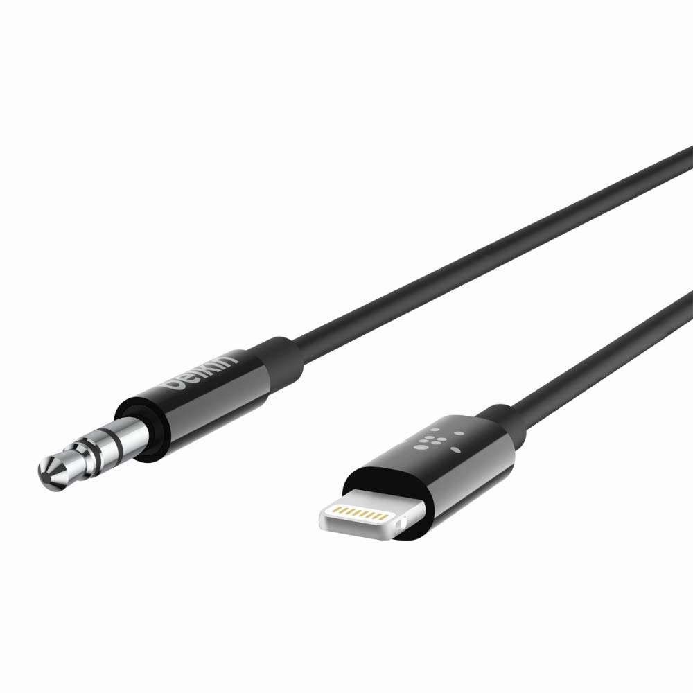 Belkin AV10172bt03-BLK 3.5mm Audio Cable With Lightning Connector, Black, Smartphone