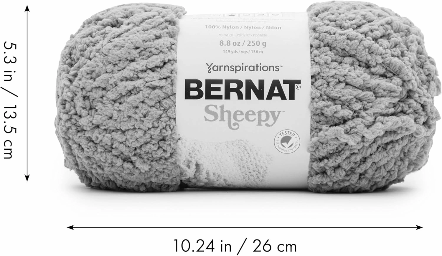 Bernat Sheepy Deep Denim Yarn - 2 Pack of 250g/8.8oz - Nylon - 6 Super Bulky - 149 Yards - Knitting, Crocheting & Crafts