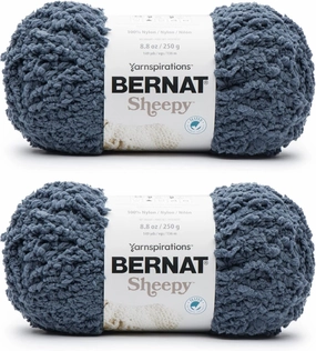 Bernat Sheepy Deep Denim Yarn - 2 Pack of 250g/8.8oz - Nylon - 6 Super Bulky - 149 Yards - Knitting, Crocheting & Crafts