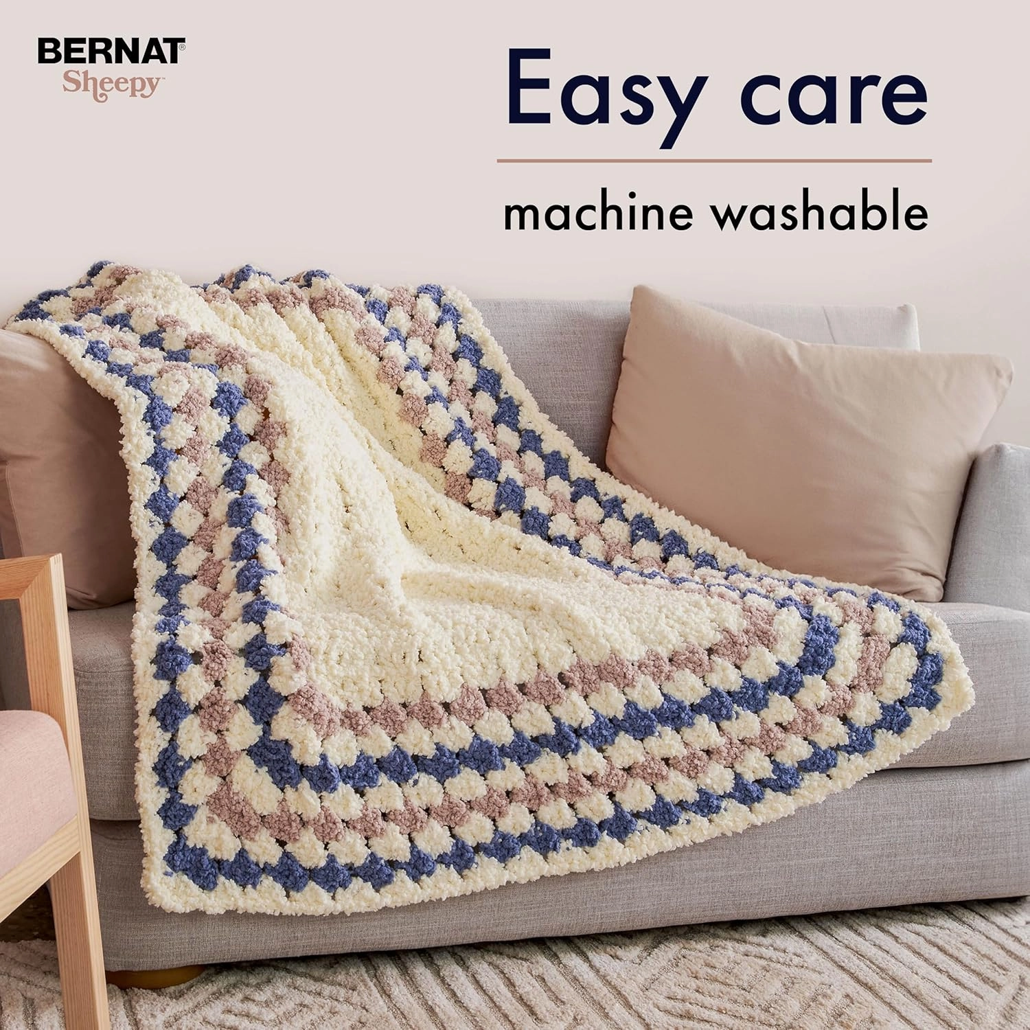 Bernat Sheepy Deep Denim Yarn - 2 Pack of 250g/8.8oz - Nylon - 6 Super Bulky - 149 Yards - Knitting, Crocheting & Crafts