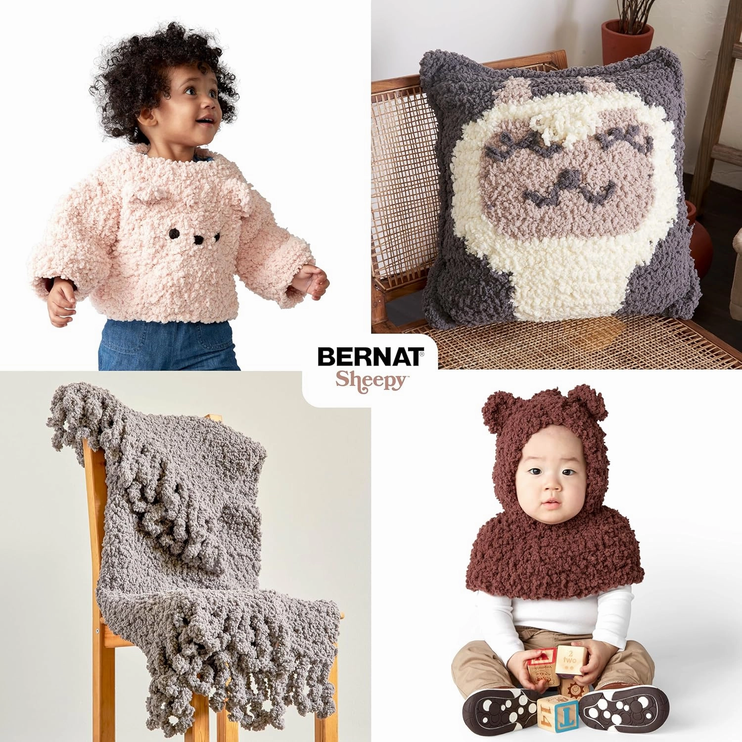 Bernat Sheepy Deep Denim Yarn - 2 Pack of 250g/8.8oz - Nylon - 6 Super Bulky - 149 Yards - Knitting, Crocheting & Crafts