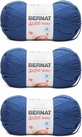 Bernat Softee Baby Navy Yarn - 3 Pack of 141g/5oz - Acrylic - 3 DK (Light) - 362 Yards - Knitting/Crochet