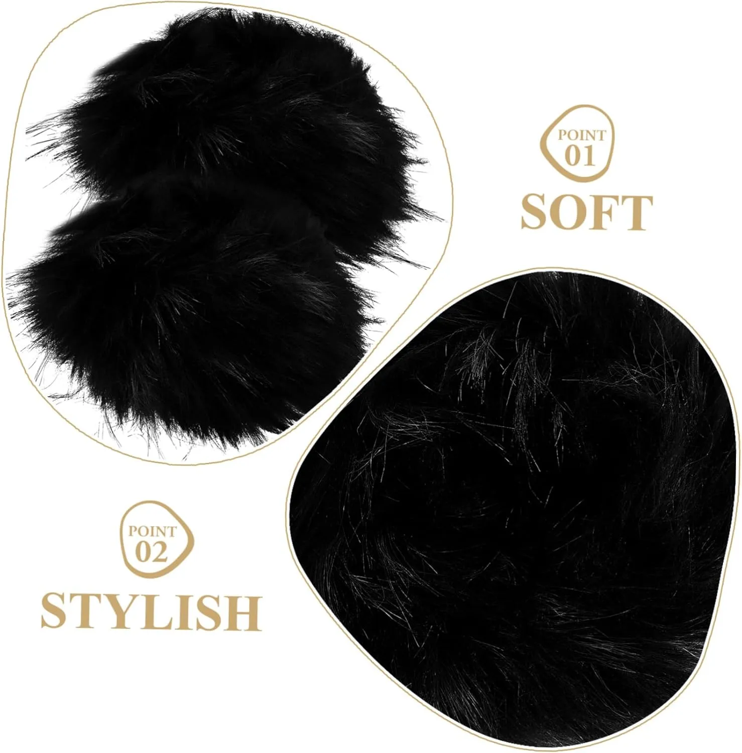 BESPORTBLE Fur Cuff Covers Zip Touch Typing Gloves Warm Band Ring Driving Sleeve Cute Warmer Leg Warmers