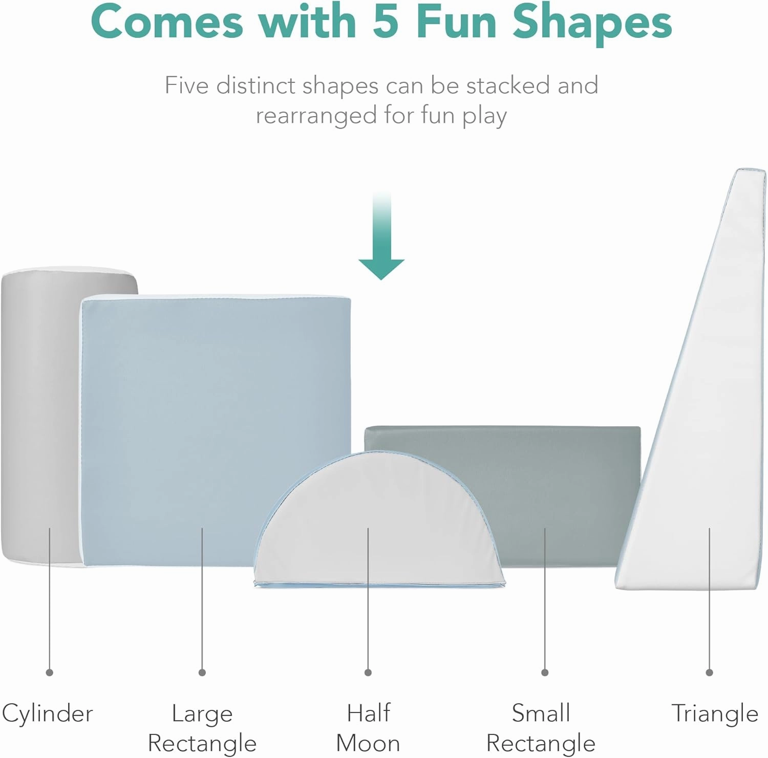 Best Choice Products 5-Piece Kids Climb & Crawl Soft Foam Block Activity Play Structures for Child Development, Color Coordination, Motor Skills - Blue
