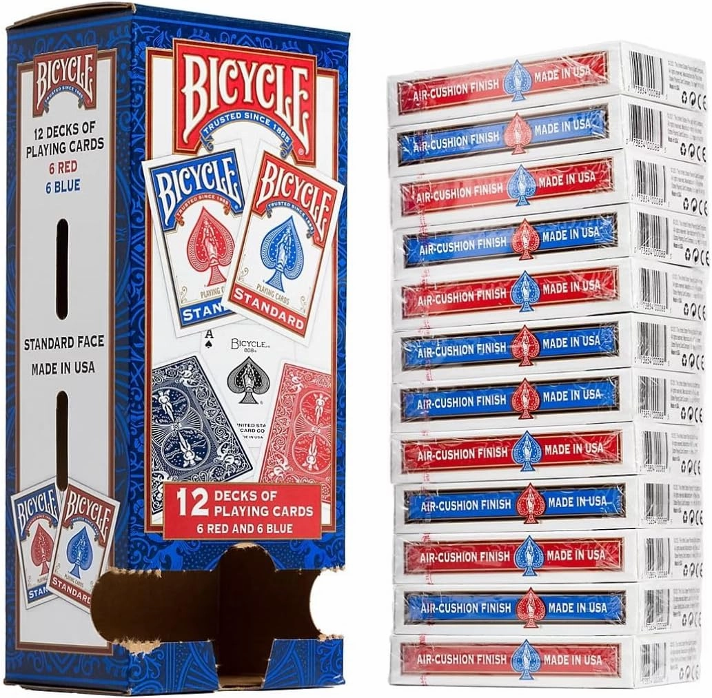 Bicycle Standard Playing Cards, Poker Size, 12 Pack