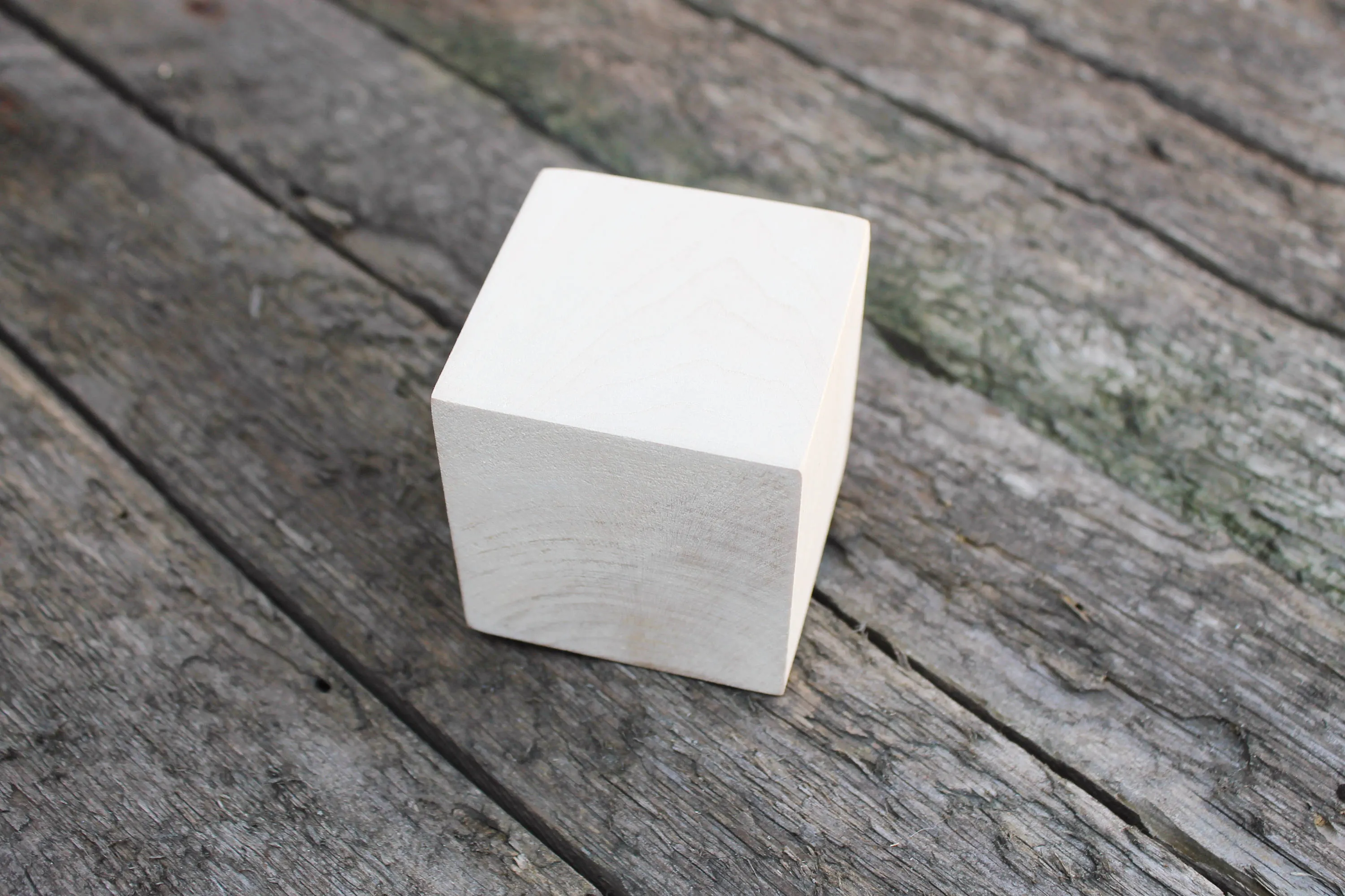 Big 65 mm unfinished wooden cube (block) 65x65 mm - natural eco friendly - linden wood (without hole)