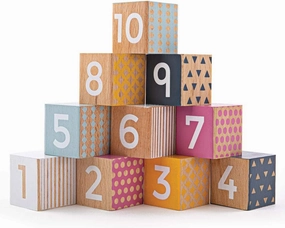 Bigjigs Toys, 100% FSC® Certified Number Blocks, Wooden Toys, Baby Wooden Toys, Number Toys, Baby Toys, Wooden Stacking Toy, Building Blocks Small