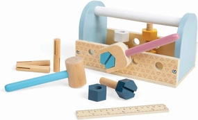 Bigjigs Toys FSC Certified My First Tool Box - 12pc Toddler Tool Set for 18  Months, Eco-Friendly Construction Toys, Sustainable Wooden Toy Tool Set