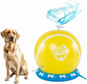 BigMouth Inc. Giant Inflatable Tennis Ball Water Sprinkler, Water Sprayer for The Backyard, Outdoor Summer Water Games for Dogs, Puppy Toy