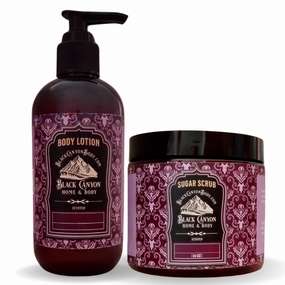 Black Canyon Apothecary Rose Scented Body Lotion and Sugar Scrub Set, 12 Oz Lotion - 16 Oz Sugar Scrub