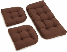 Blazing Needles Twill Settee Group Cushions, Chocolate, Set of 3