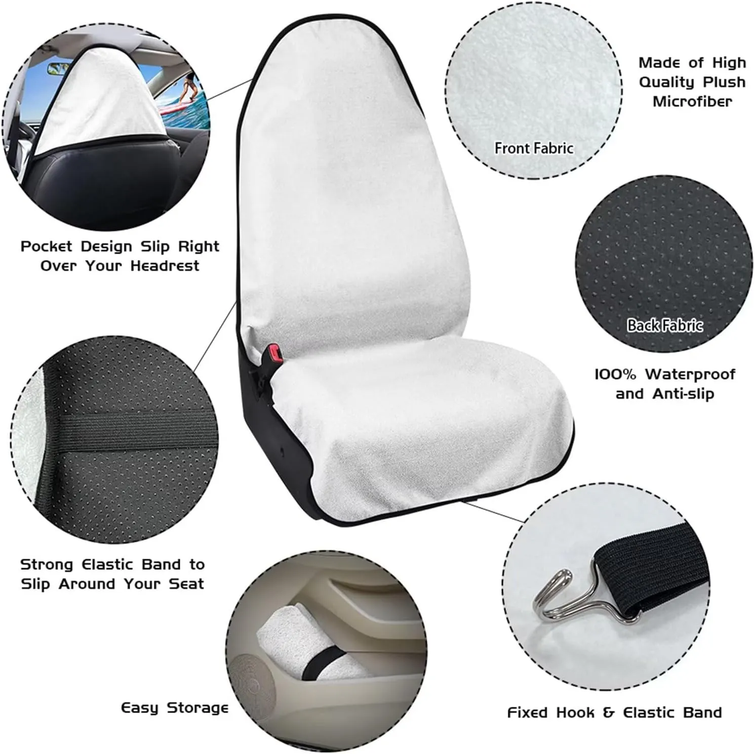 Blue Marble Car Sweat Towel Seat Cover Soft Quick Dry Cooling Bucket Towel Seat Covers Non-Slip Auto Front Seats Protector for Surfing Yoga Gym Workout