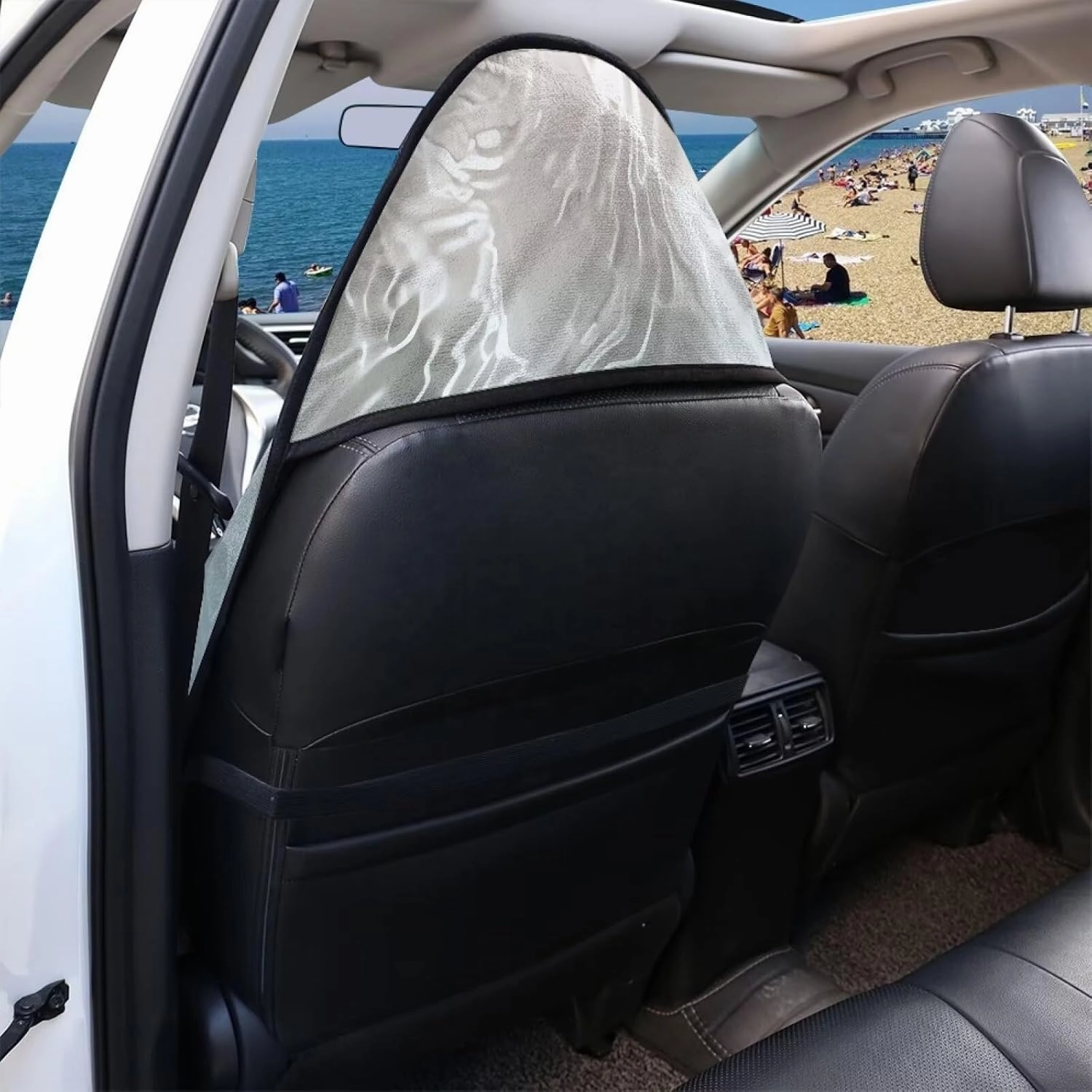 Blue Ocean Car Seat Towel Cover Waterproof, Water Wave Beach Towel Car Seat Cover Washable Sweat Towel Breathable Anti-Slip Athletic Towel Auto Seat Cover Accessories