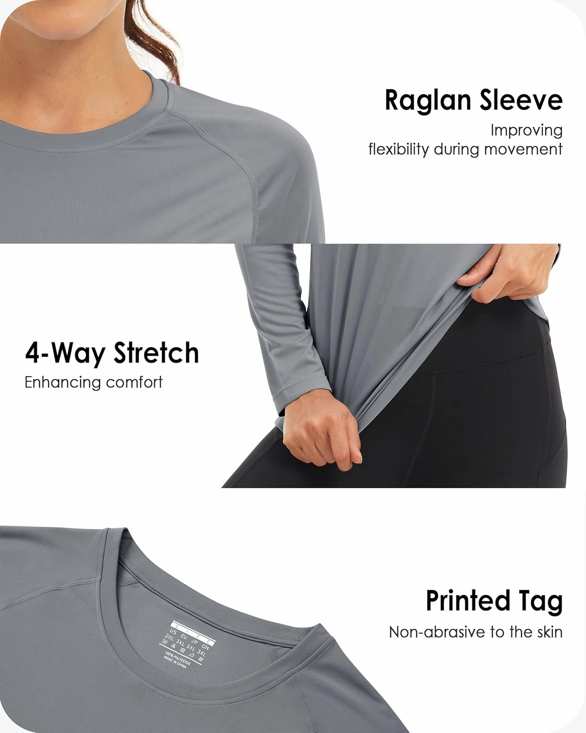 Boladeci Women's Sun Shirts UPF 50  UV Protection Rash Guard Long Sleeve Swim Shirts Quick Dry Lightweight Workout Tops