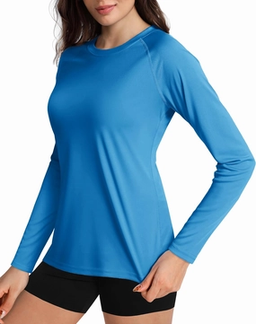 Boladeci Women's Sun Shirts UPF 50  UV Protection Rash Guard Long Sleeve Swim Shirts Quick Dry Lightweight Workout Tops