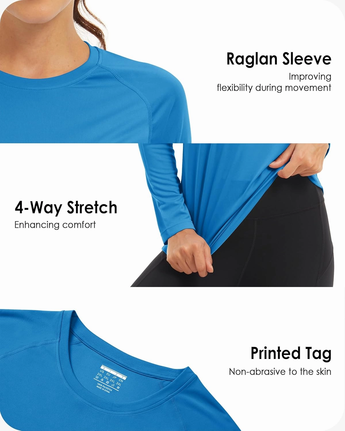 Boladeci Women's Sun Shirts UPF 50  UV Protection Rash Guard Long Sleeve Swim Shirts Quick Dry Lightweight Workout Tops