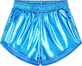 BOOPH Girls Metallic Shorts Kids Sparkly Dance Outfits Shiny Hot Pants Athletic Shorts for Girls