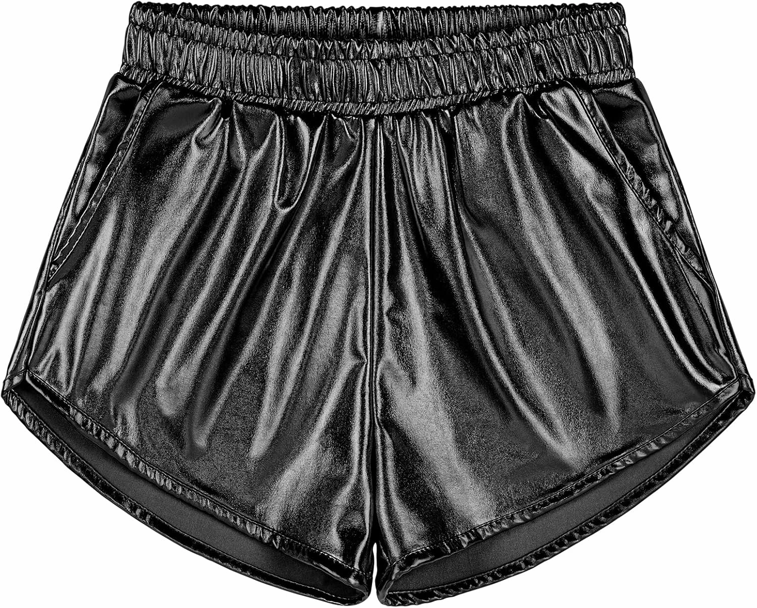 BOOPH Girls Metallic Shorts Kids Sparkly Dance Outfits Shiny Hot Pants Athletic Shorts for Girls
