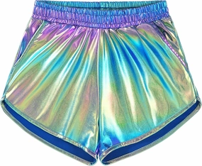 BOOPH Girls Metallic Shorts Kids Sparkly Dance Outfits Shiny Hot Pants Athletic Shorts for Girls