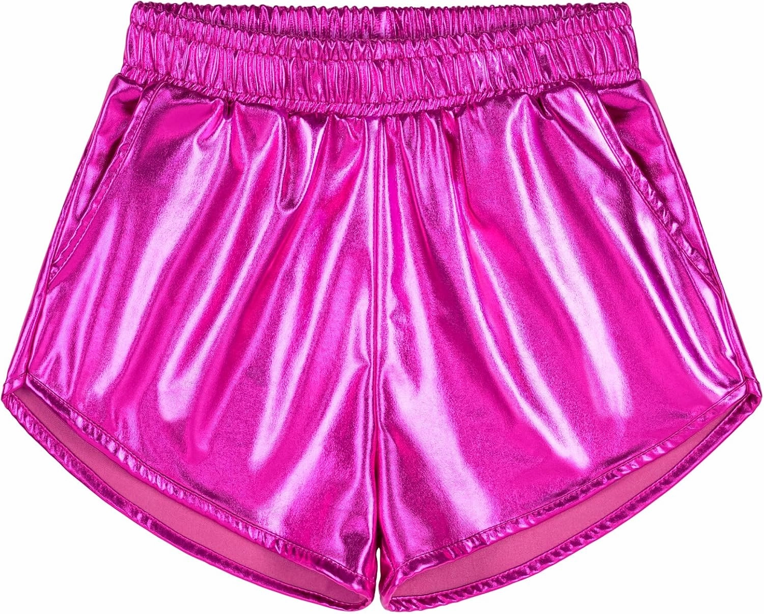 BOOPH Girls Metallic Shorts Kids Sparkly Dance Outfits Shiny Hot Pants Athletic Shorts for Girls
