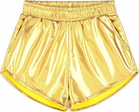 BOOPH Girls Metallic Shorts Kids Sparkly Dance Outfits Shiny Hot Pants Athletic Shorts for Girls