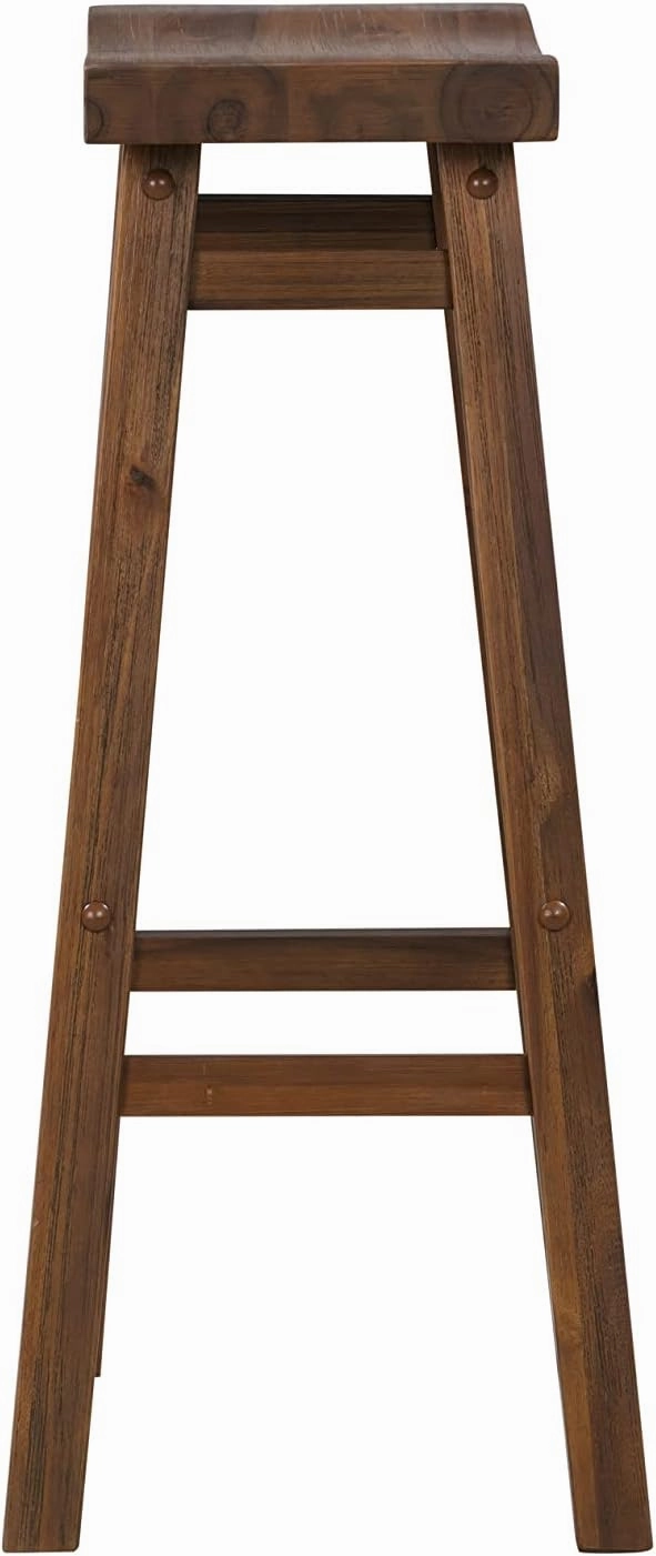 Boraam Sonoma Backless Saddle Kitchen Bar Stool - Chestnut Wire-Brush - Set of 2