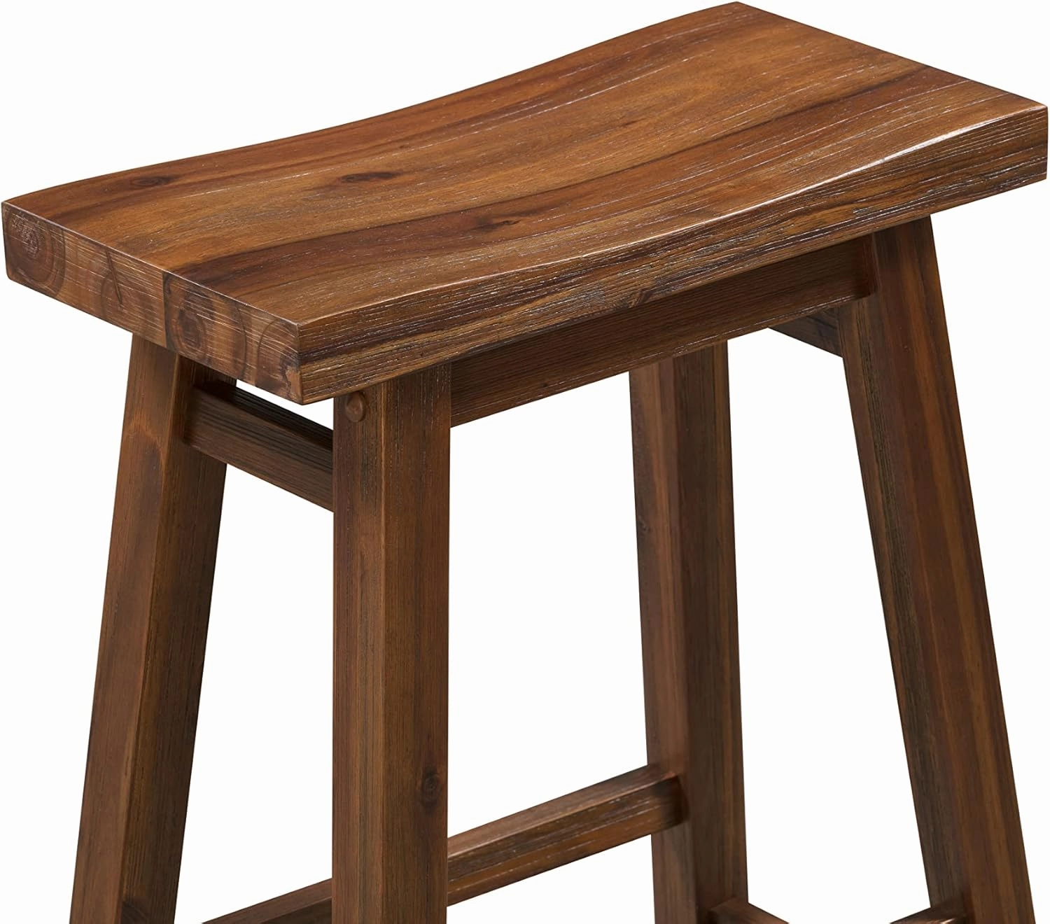 Boraam Sonoma Backless Saddle Kitchen Bar Stool - Chestnut Wire-Brush - Set of 2