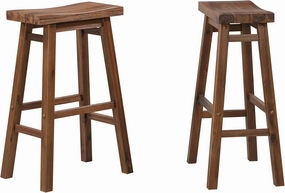 Boraam Sonoma Backless Saddle Kitchen Bar Stool - Chestnut Wire-Brush - Set of 2