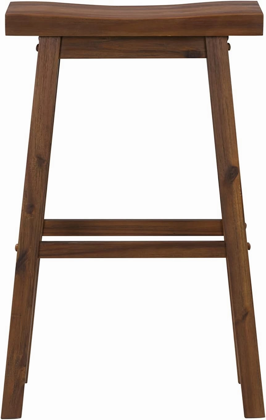 Boraam Sonoma Backless Saddle Kitchen Bar Stool - Chestnut Wire-Brush - Set of 2