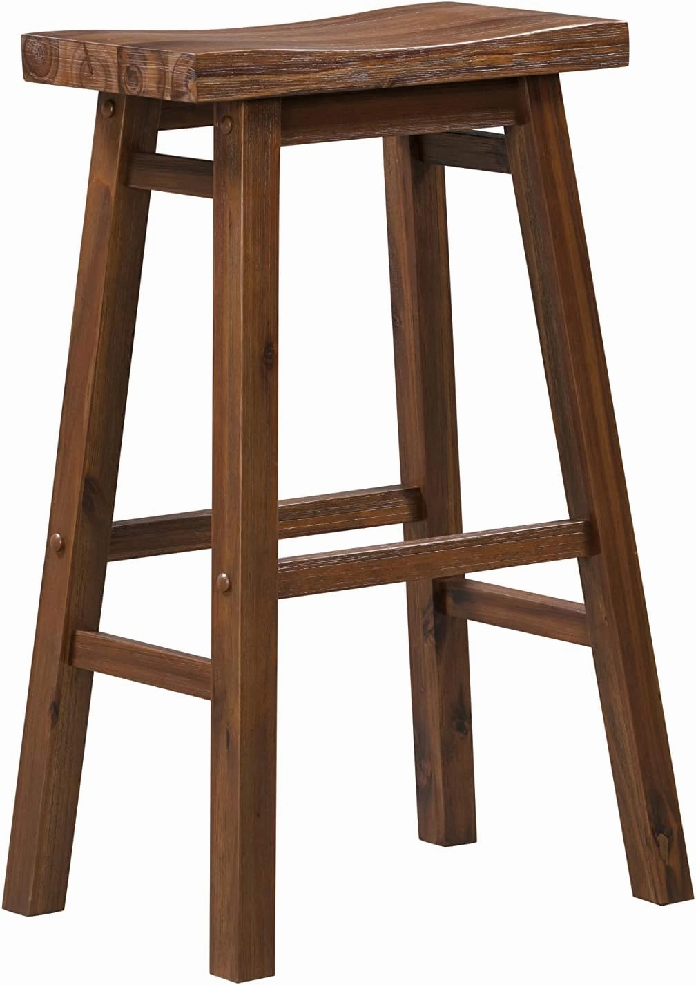 Boraam Sonoma Backless Saddle Kitchen Bar Stool - Chestnut Wire-Brush - Set of 2
