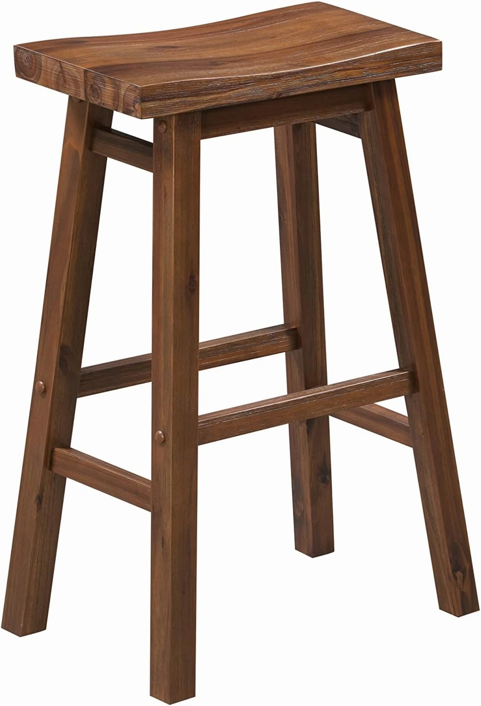 Boraam Sonoma Backless Saddle Kitchen Bar Stool - Chestnut Wire-Brush - Set of 2