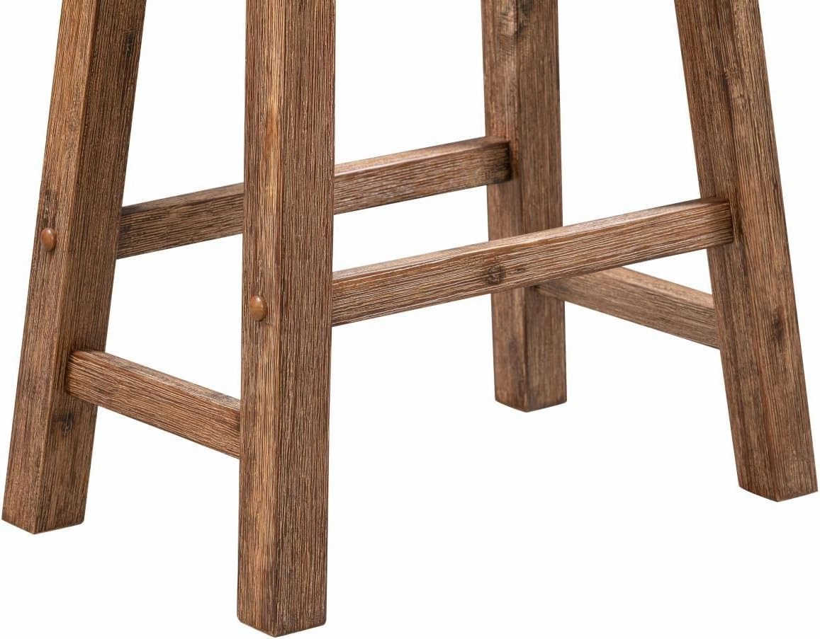 Boraam Sonoma Backless Saddle Kitchen Bar Stools - Barnwood Wire-Brush - Set of 2