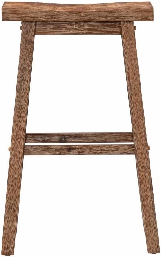 Boraam Sonoma Backless Saddle Kitchen Bar Stools - Barnwood Wire-Brush - Set of 2