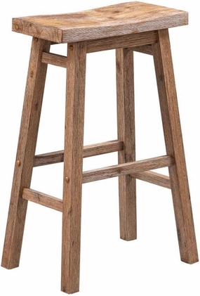 Boraam Sonoma Backless Saddle Kitchen Bar Stools - Barnwood Wire-Brush - Set of 2