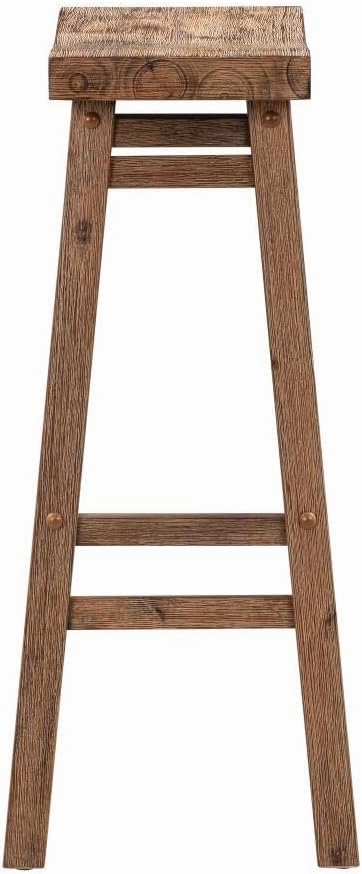 Boraam Sonoma Backless Saddle Kitchen Bar Stools - Barnwood Wire-Brush - Set of 2