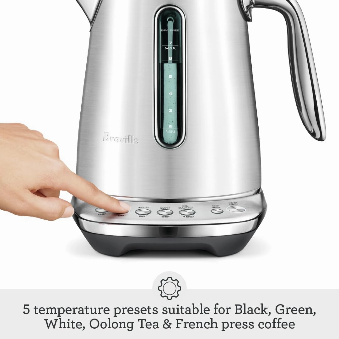 Breville BKE845DBL Smart Kettle Luxe Water Heater, 7 Cup, Damson Blue