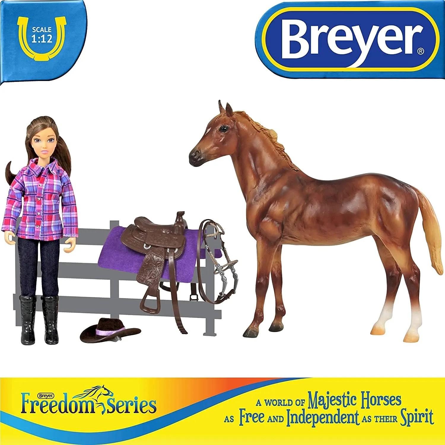 Breyer Freedom Series (Classics) Western Horse & Rider Doll Set | (1:12 Scale) | Model #61116,Multicolor