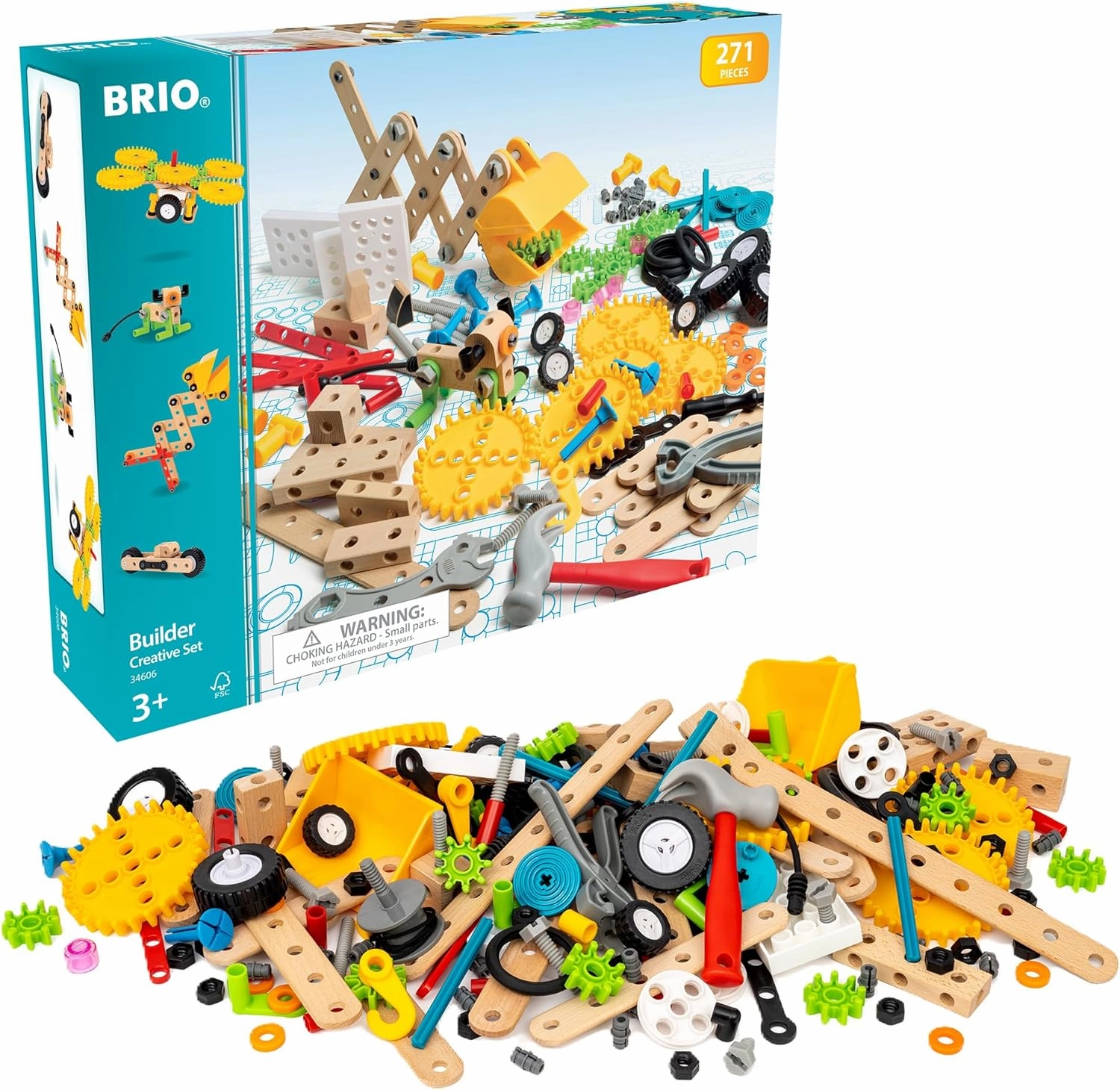 BRIO Builder - 34606 Builder Creative Set | 271-piece Educational Construction Toy for Kids Aged 3 Years Up