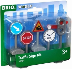 BRIO World - 33864 Traffic Sign Kit | 5 Piece Toy Train Accessory for Kids Ages 3 and Up