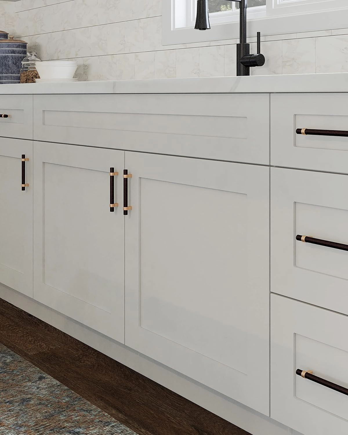 Brookings Shaker Unassembled Pantry Kitchen Cabinet UC1884, 18 W x 24 D x 84 H, Painted White with Sherwin Williams, Solid Wood – Design House, 561787