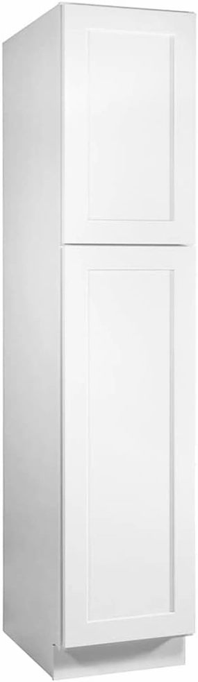Brookings Shaker Unassembled Pantry Kitchen Cabinet UC1884, 18 W x 24 D x 84 H, Painted White with Sherwin Williams, Solid Wood – Design House, 561787