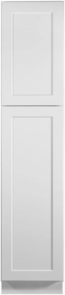 Brookings Shaker Unassembled Pantry Kitchen Cabinet UC1884, 18 W x 24 D x 84 H, Painted White with Sherwin Williams, Solid Wood – Design House, 561787