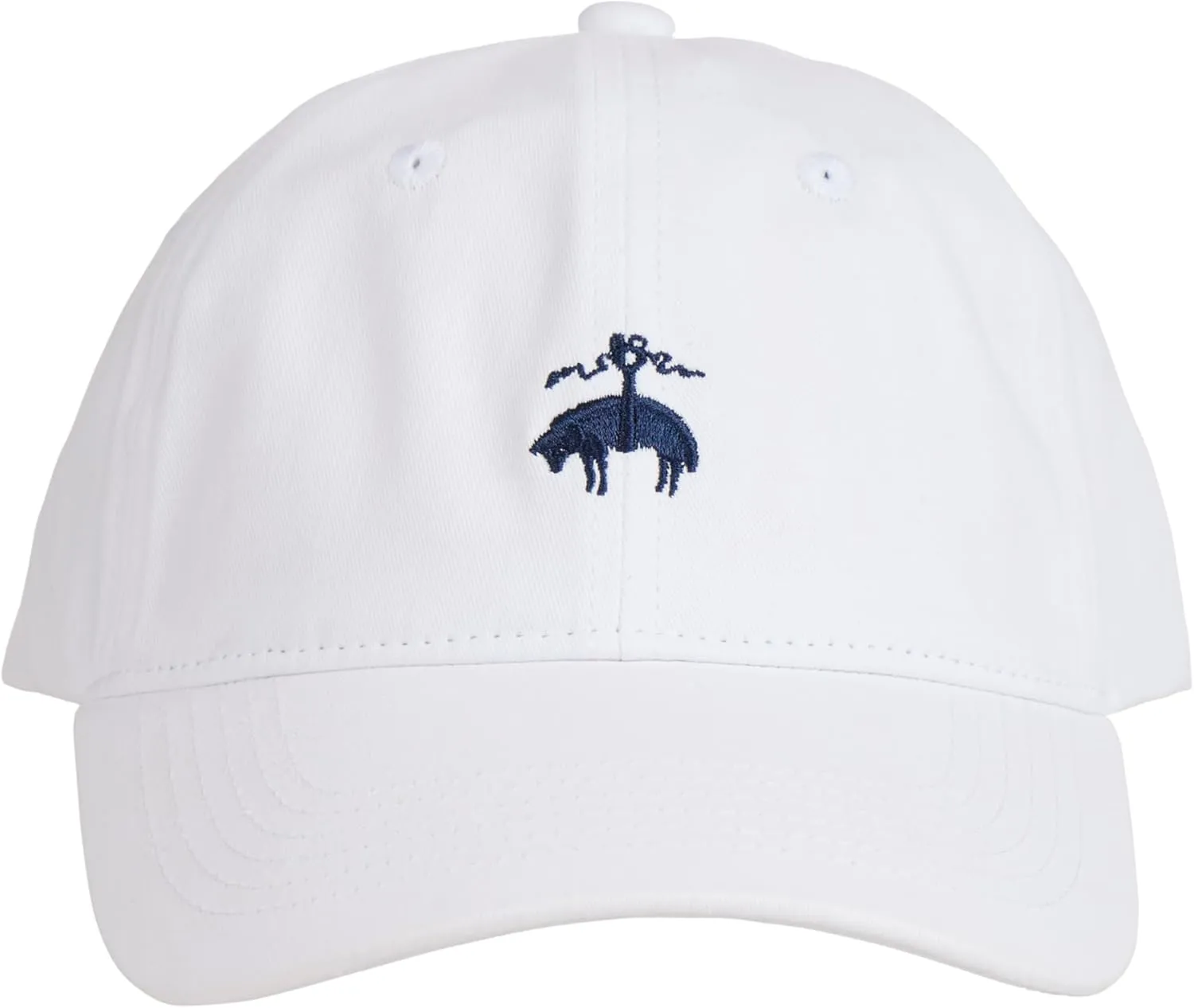 Brooks Brothers Men’s Classic 100% Cotton Twill Baseball Cap - Woven Logo One-Size Adjustable Hat, Navy Classic