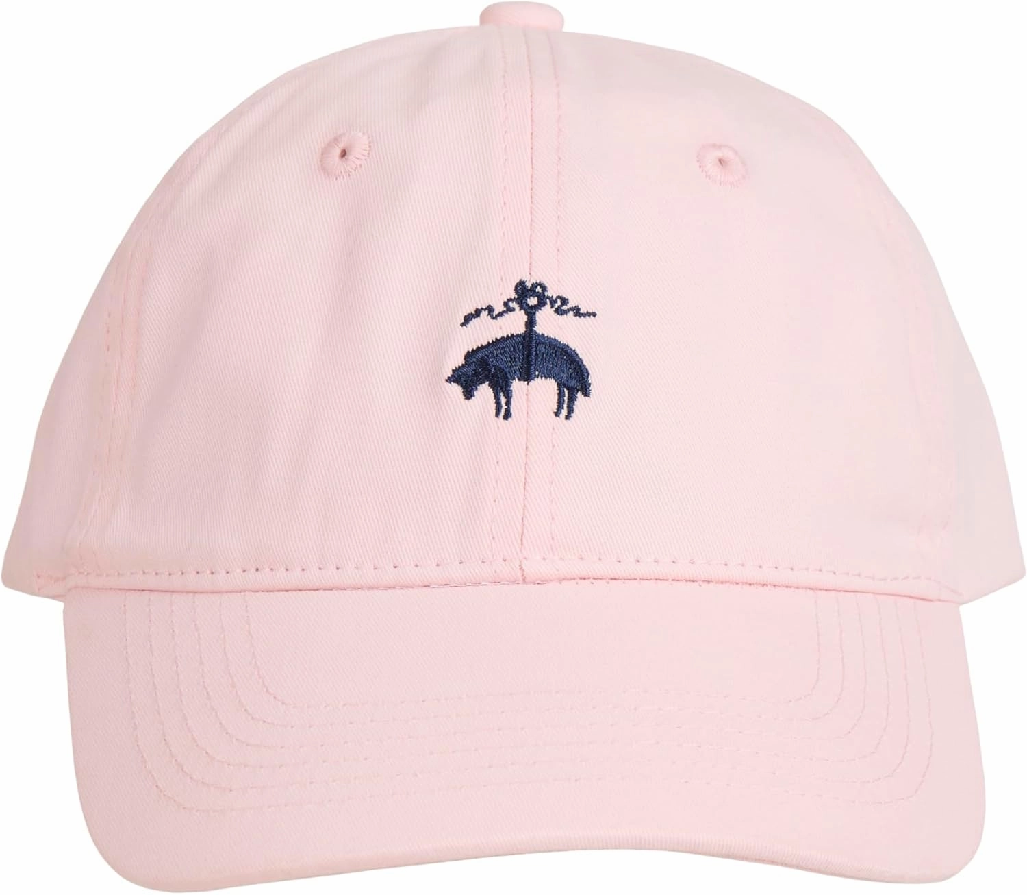 Brooks Brothers Men’s Classic 100% Cotton Twill Baseball Cap - Woven Logo One-Size Adjustable Hat, Navy Classic