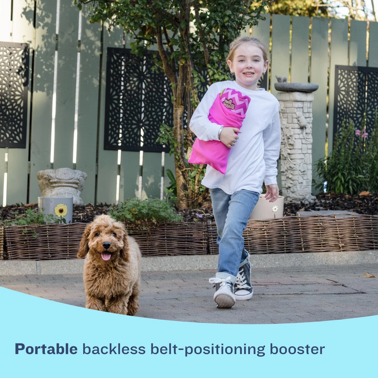 Bubblebum Booster Car Seat, Inflatable Booster Seat for Kids, Travel Carseat, Backless Portable Child Safety Seats for Car, Inflatable Seats for Cars 40-100 lbs, for 4 Year Old   Toddler, Kid - Pink