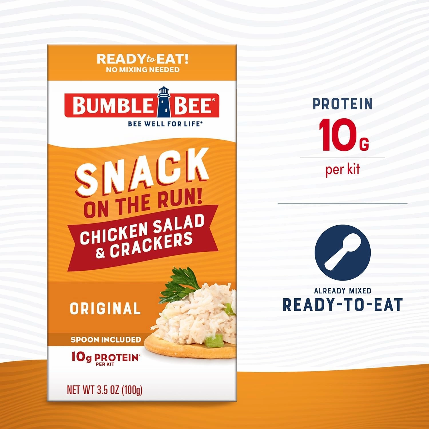 Bumble Bee Snack on the Run Classic Favorites Bulk Bundle (24 Total Kits) - Original Tuna Salad and Classic Chicken Salad with Crackers - Ready to Eat Protein Snacks